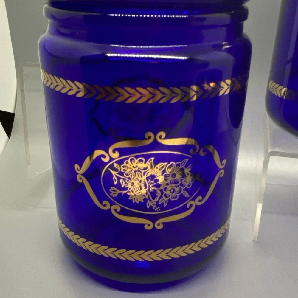 Apothecary jars. Made in Italy. Cobalt blue. 1960-70s.